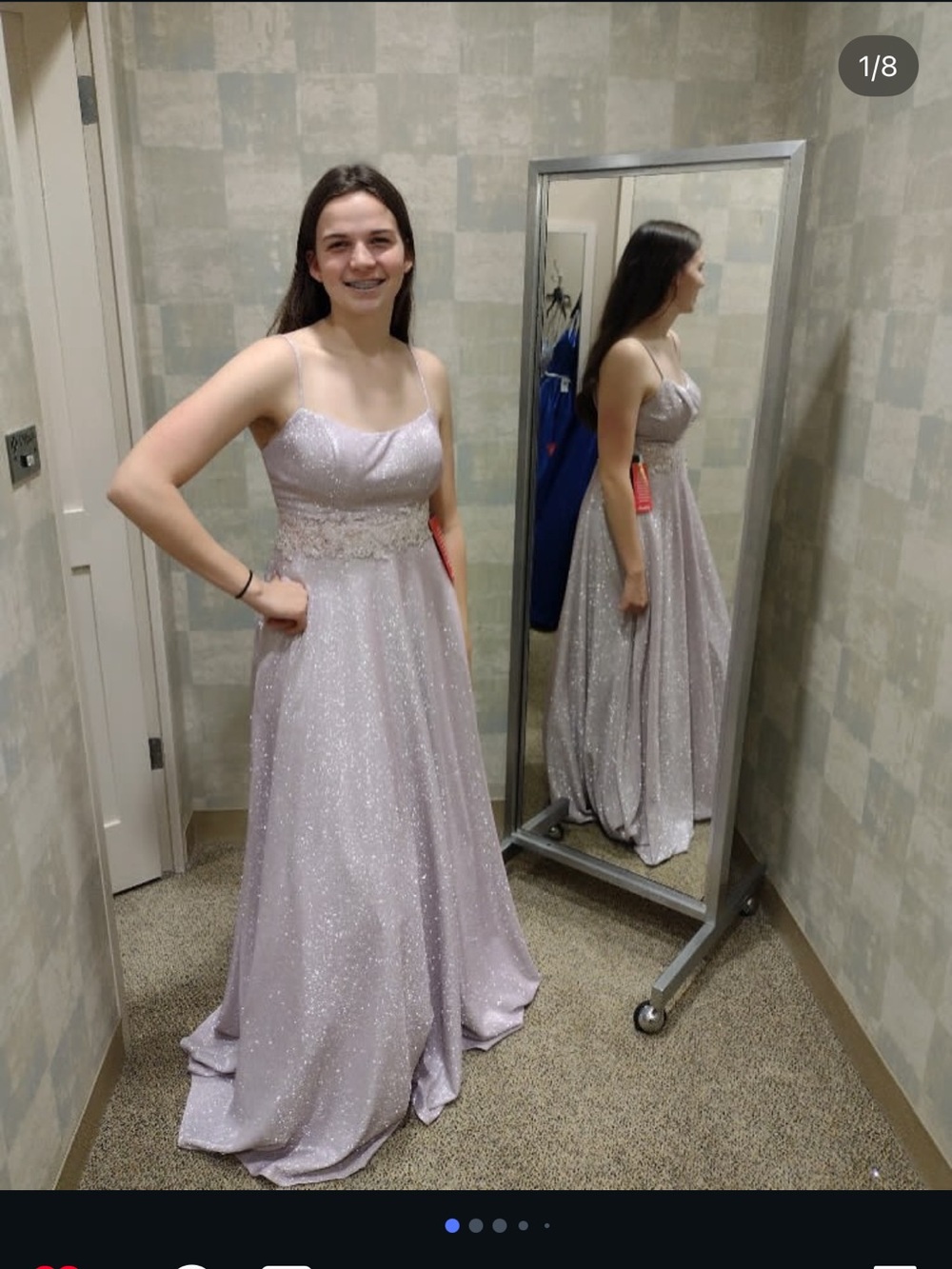 Elegant Lavender Sparkle Evening Dress - Sleeveless Gown - Picture 3 of 3